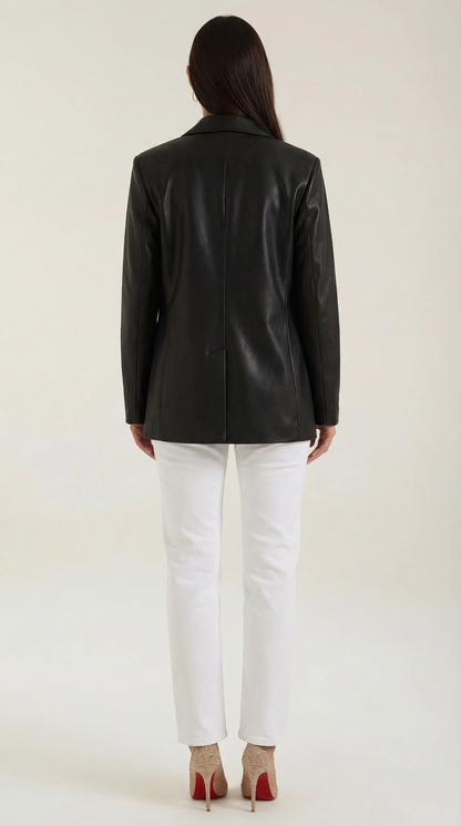 Blazer Donna Oversize in Ecopelle Lucida