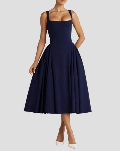 Abito Midi Donna Plissettato Strutturato