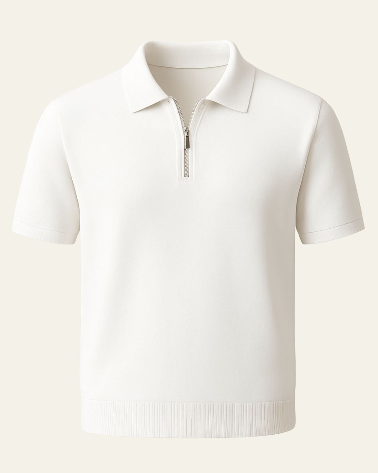 Polo Uomo in Maglia con Zip Frontale Comfort Sportivo