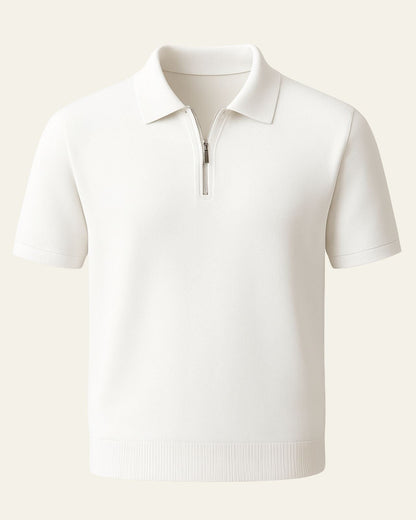 Polo Uomo in Maglia con Zip Frontale Comfort Sportivo