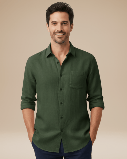 Camicia Uomo Maniche Lunghe Leggera Traspirante Comoda