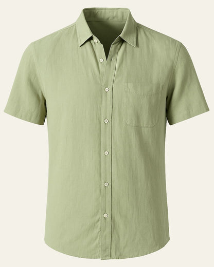 Camicia Uomo da Sera Misto Poliestere Lino Caduta Elegante