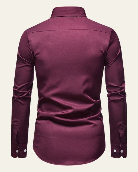 Camicia Uomo a Bottoni Bordo a Contrasto Sartoriale