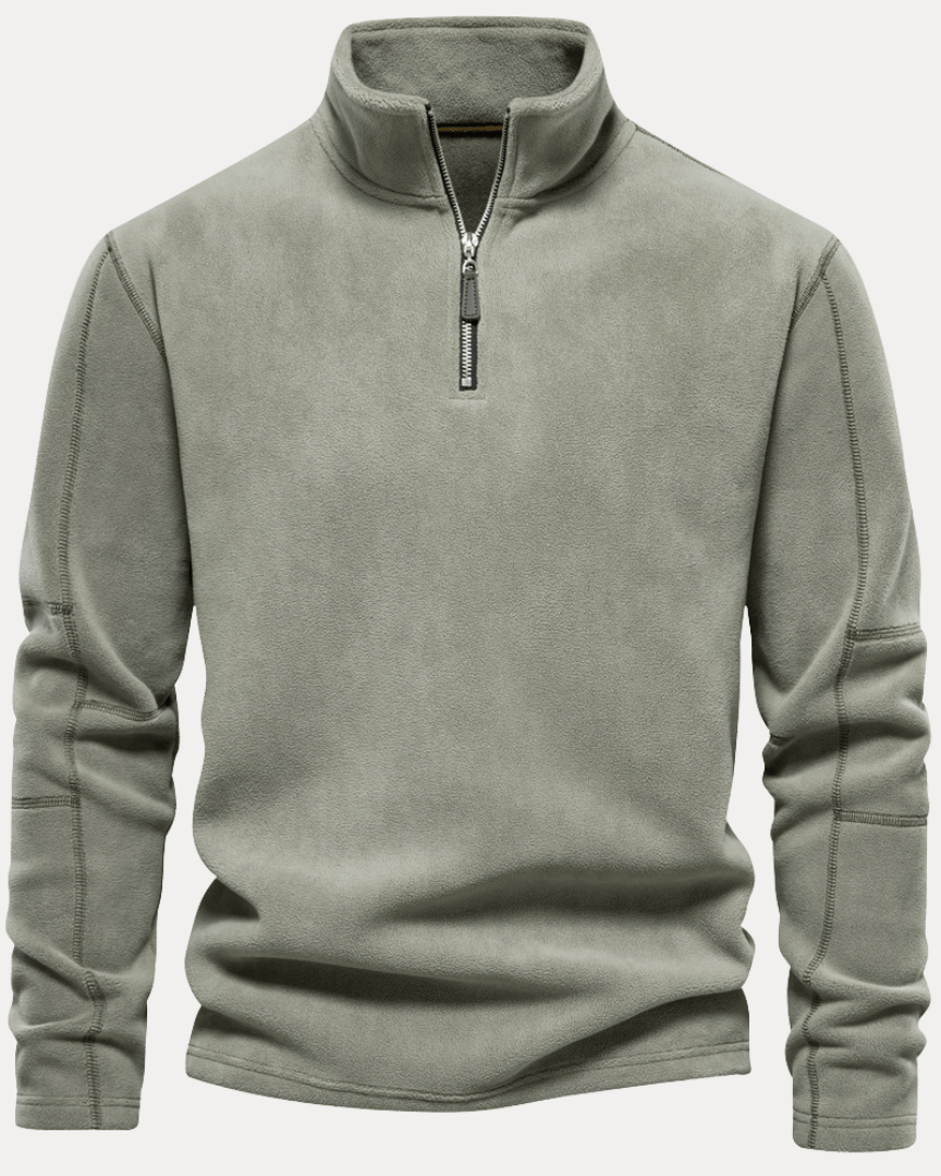 Maglione Uomo in Pile con Mezza Zip Caldo Leggero Outdoor