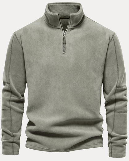 Maglione Uomo in Pile con Mezza Zip Caldo Leggero Outdoor