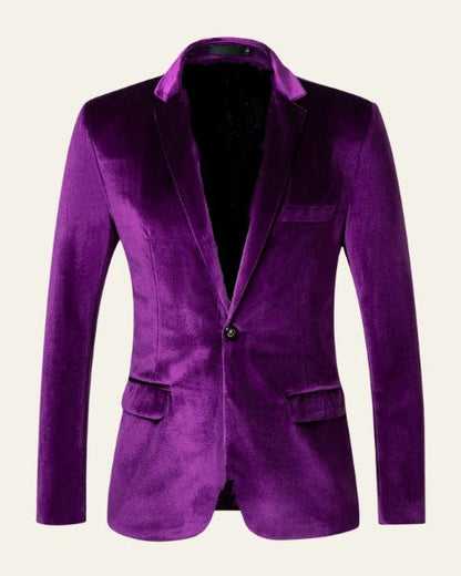 Blazer Uomo Effetto Velluto con Bottone Unico