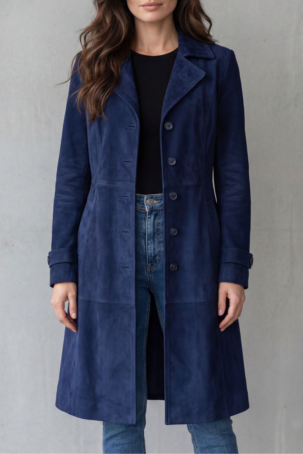Ornella | Cappotto Lungo Donna Effetto Camoscio