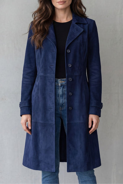 Ornella | Cappotto Lungo Donna Effetto Camoscio