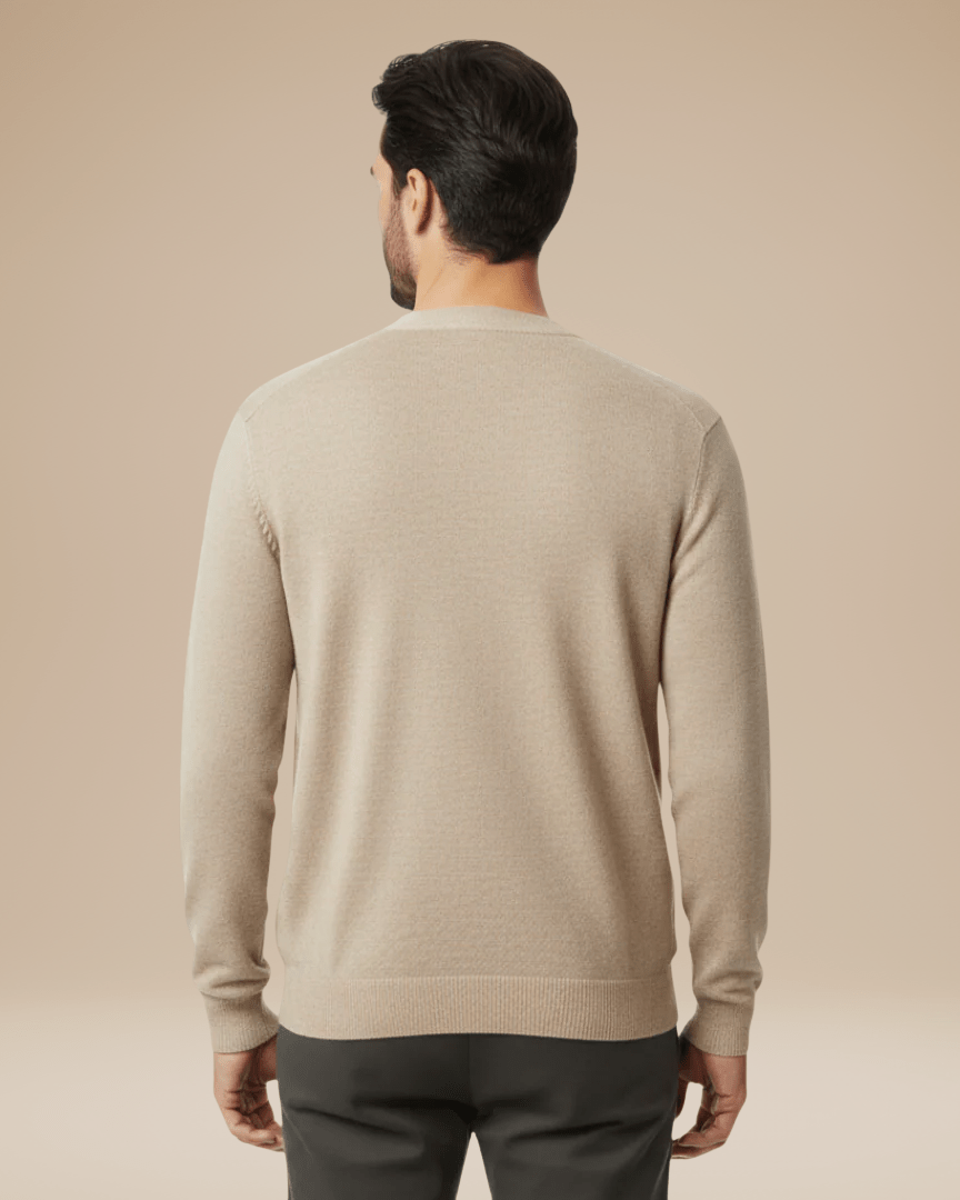 Cardigan Uomo Misto Cashmere Scollo a V Bottoni Elegante