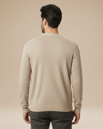 Cardigan Uomo Misto Cashmere Scollo a V Bottoni Elegante