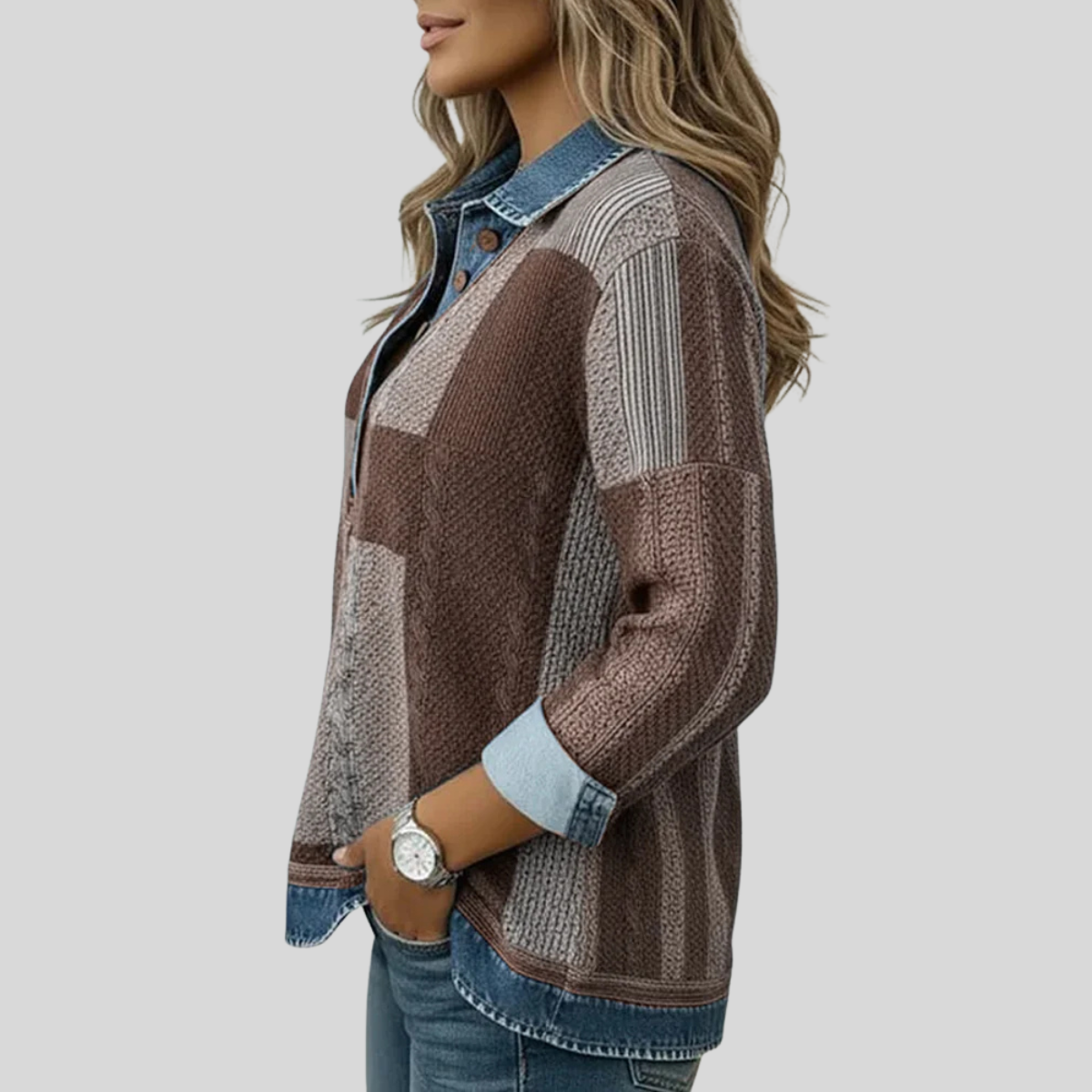 Meridell | Maglione Color Block con Stampa