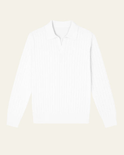 Polo Uomo in Maglia a Coste Aderente Minimalismo Raffinato