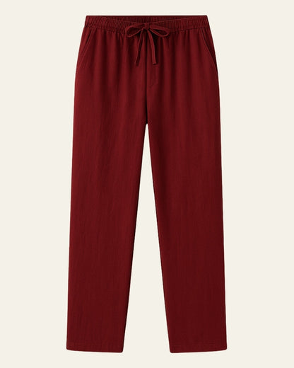 Pantaloni Uomo in Lino Rilassati Linea Fluida Traspiranti