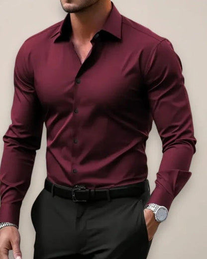 Camicia Uomo Elasticizzata Stretch Superficie Liscia