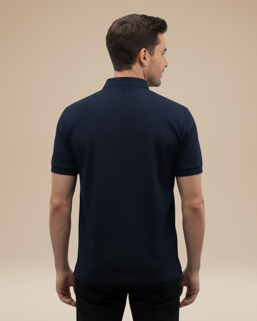 Polo Uomo Elegante in Nido d'Ape Traspirante Stile Italiano
