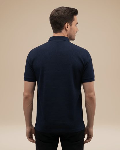 Polo Uomo Elegante in Nido d'Ape Traspirante Stile Italiano
