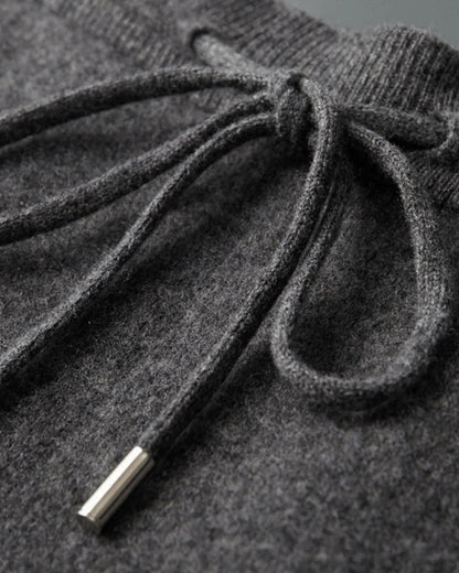 Pantaloni Uomo in Lana Merino a Righe Gamba Dritta Raffinati