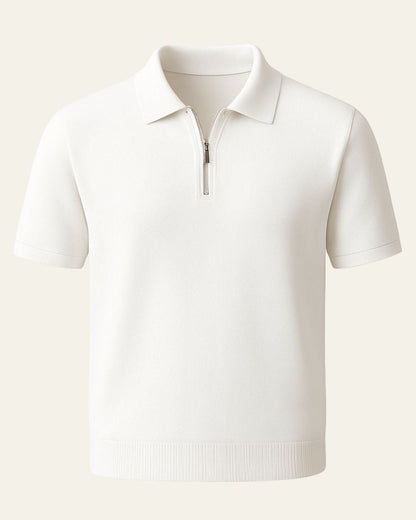 Polo Uomo in Maglia con Zip a Metà Comfort Traspirante Leggero