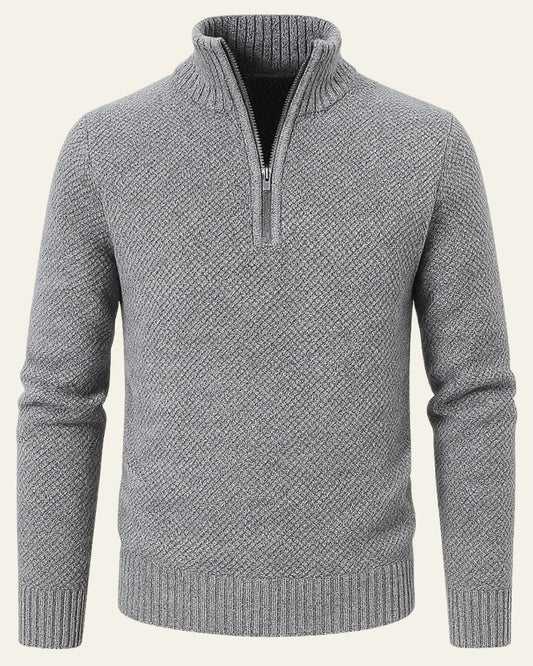 Maglione Uomo Testurizzato con Mezza Zip