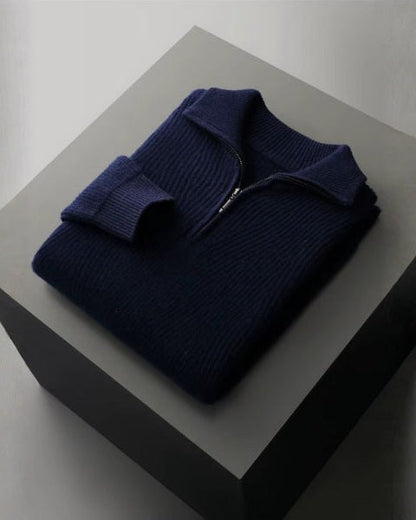 Maglione Uomo in Lana Merino con Zip Raffinatezza Alpina