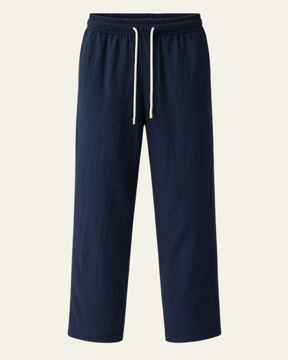 Pantaloni Uomo in Lino e Cotone Leggeri Stile Costiero