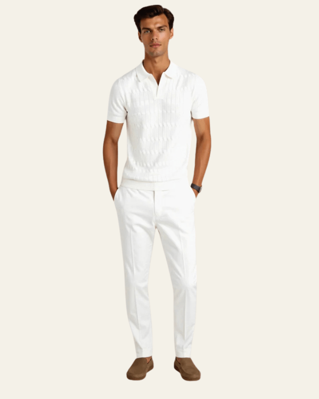 Polo Uomo in Maglia Texturizzata Morbida Comfort Immediato