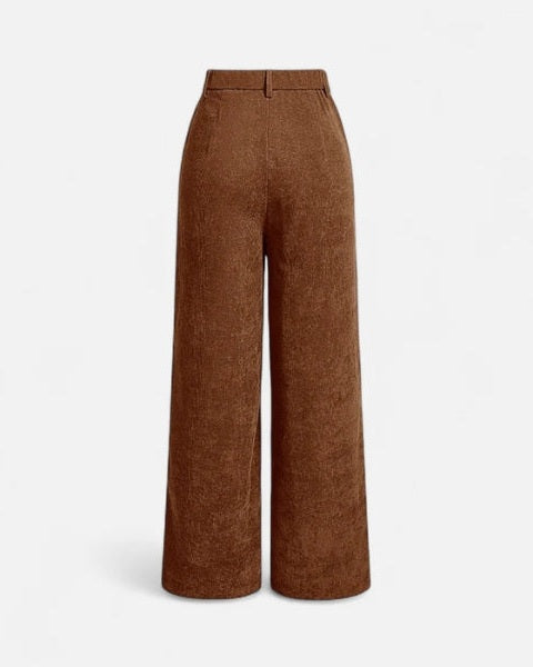 Pantaloni Donna in Velluto a Coste a Vita Alta