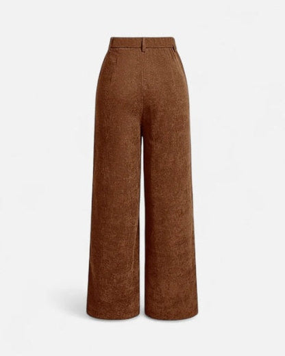 Pantaloni Donna in Velluto a Coste a Vita Alta