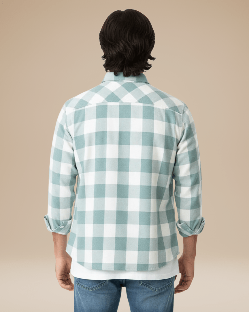 Camicia Uomo a Quadri Versatile Moderna Stile Casual Raffinato