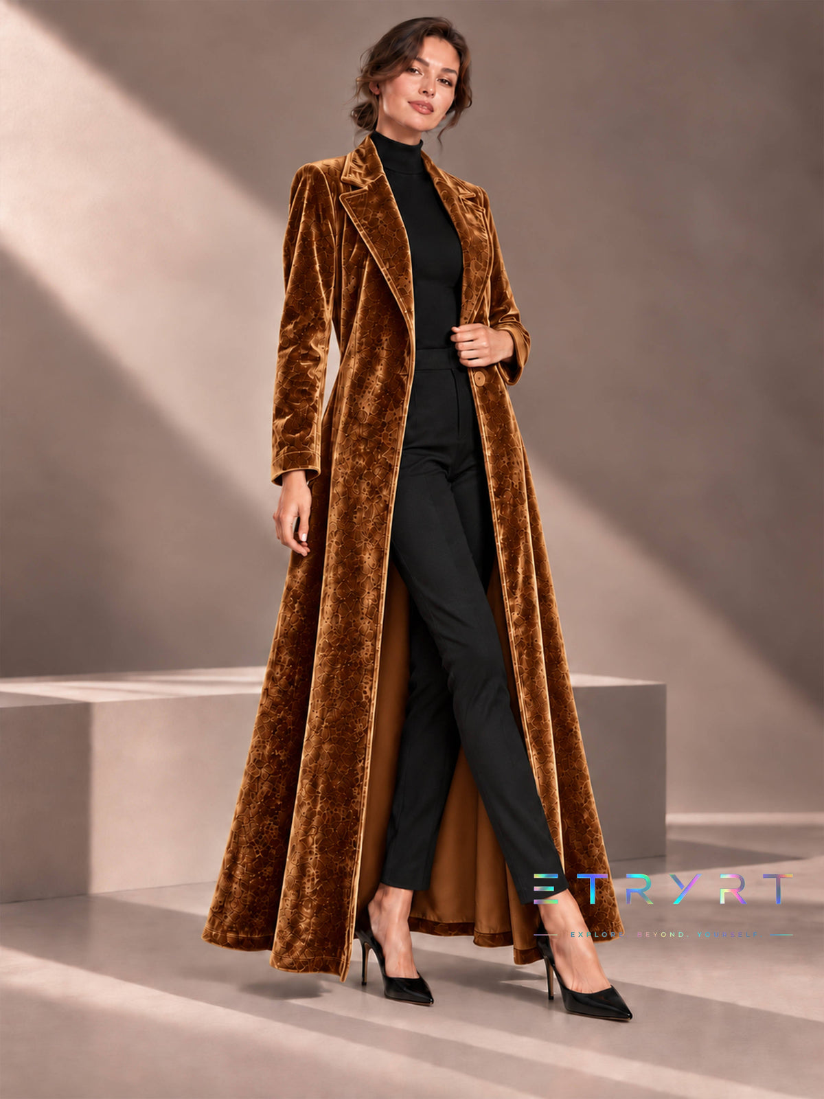 Beatrice | Cappotto Maxi Donna in Velluto Aperto