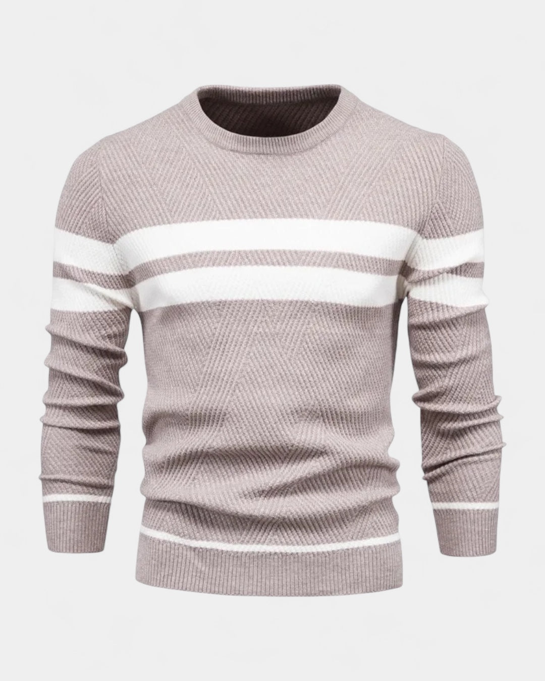 Maglione Uomo a Righe Girocollo Misto Viscosa Cotone Leggero