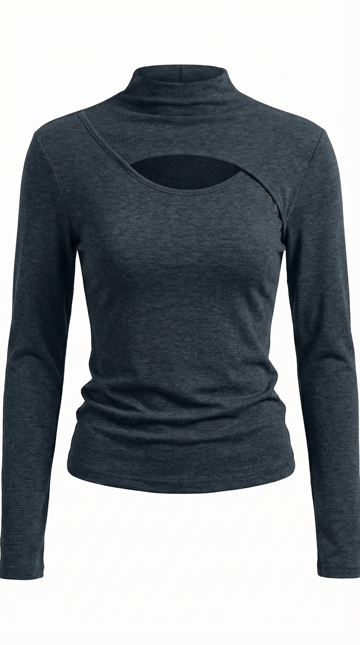 Top Donna a Maniche Lunghe con Tagli sul Petto