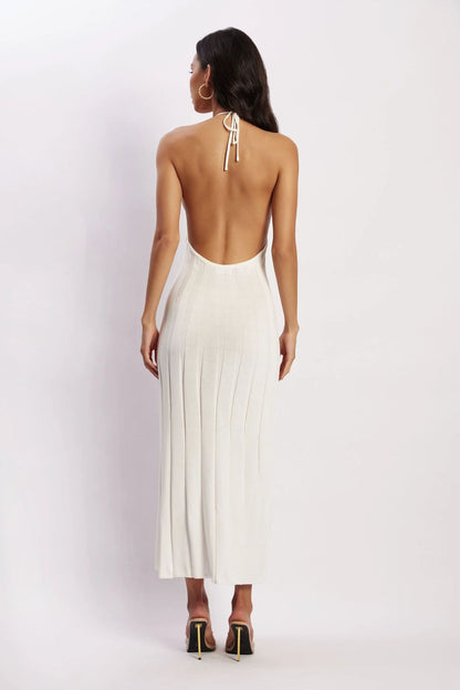 Abito Midi Donna Halter a Coste