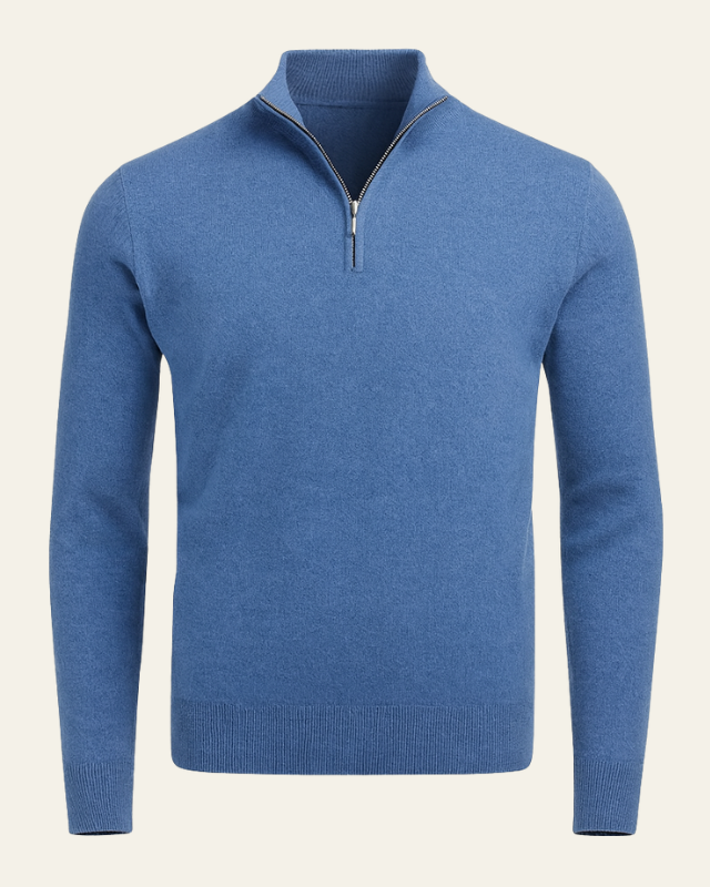 Maglione Uomo con Cerniera a Metà Raffinatezza Sobria Versatile