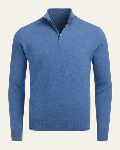 Maglione Uomo con Cerniera a Metà Raffinatezza Sobria Versatile