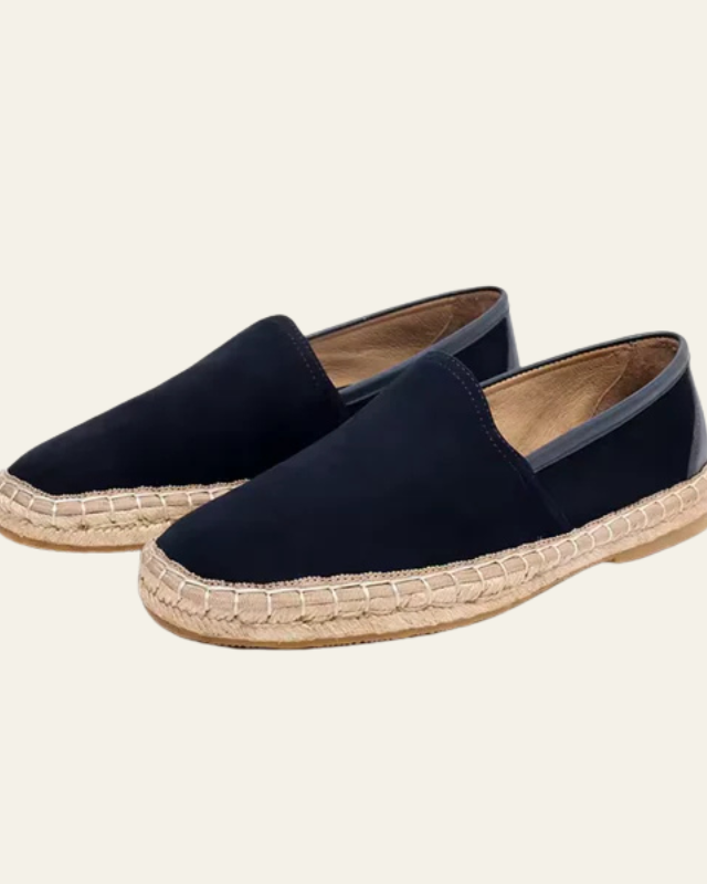 Espadrilla Uomo in Camoscio Blu Navy Raffinata Comfort Leggero