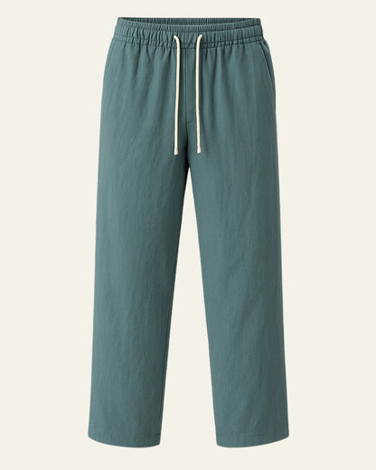 Pantaloni Uomo in Lino e Cotone Leggeri Stile Costiero