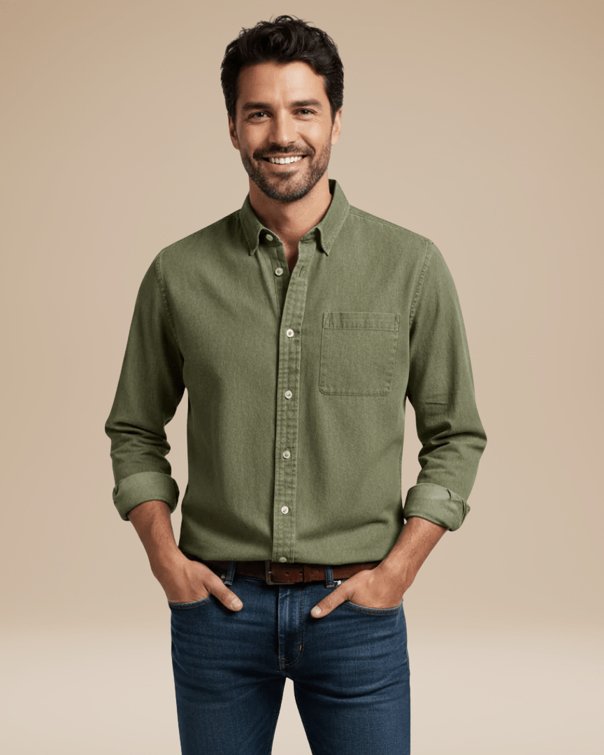 Camicia Uomo Casual Elegante in Cotone Spazzolato Morbida