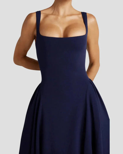 Abito Midi Donna Plissettato Strutturato