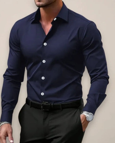 Camicia Uomo Elasticizzata Stretch Superficie Liscia