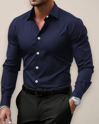 Camicia Uomo Elasticizzata Stretch Superficie Liscia