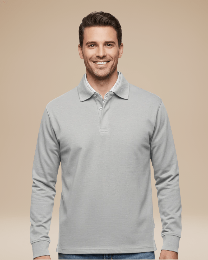 Polo Uomo in Cotone Premium Maniche Lunghe Comfort Lavoro
