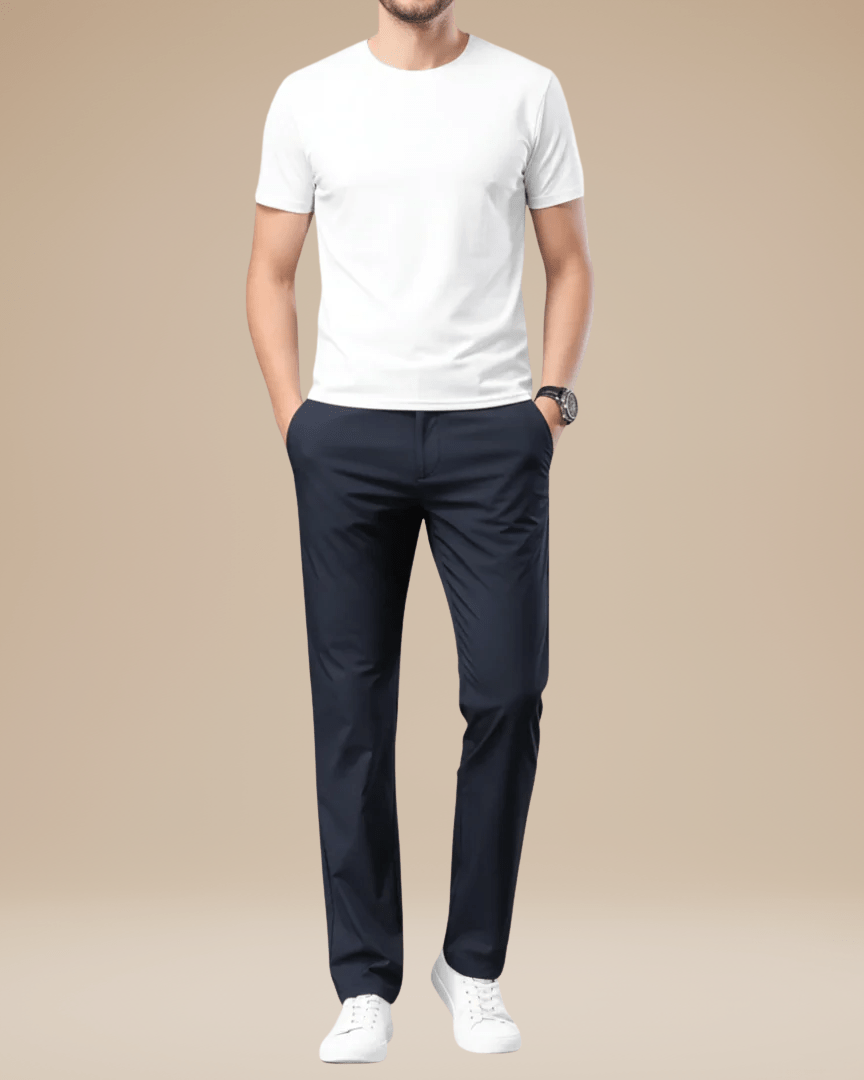 Pantaloni Uomo Slim in Tessuto Tecnico Elasticizzato Leggeri
