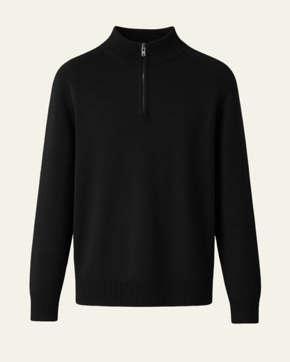 Maglione Uomo in Lana con Zip Parziale Calore Avvolgente Pulito