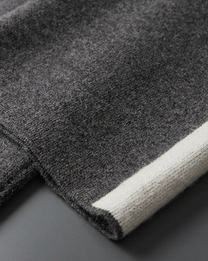 Pantaloni Uomo in Lana Merino a Righe Gamba Dritta Raffinati