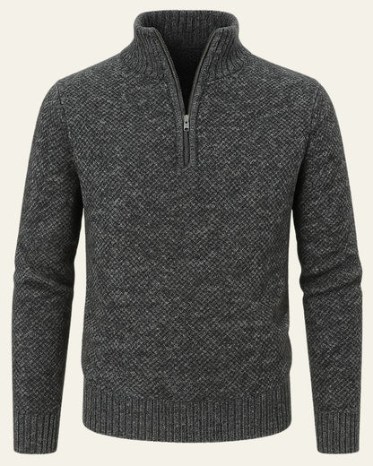 Maglione Uomo Testurizzato con Zip a Metà Texture Raffinata