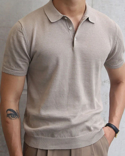 Polo Uomo in Cotone Lavorato a Maglia Sobrio Comfort Immediato