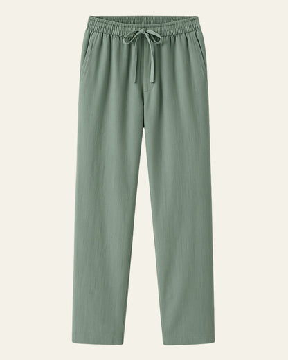 Pantaloni Uomo in Lino Rilassati Linea Fluida Traspiranti