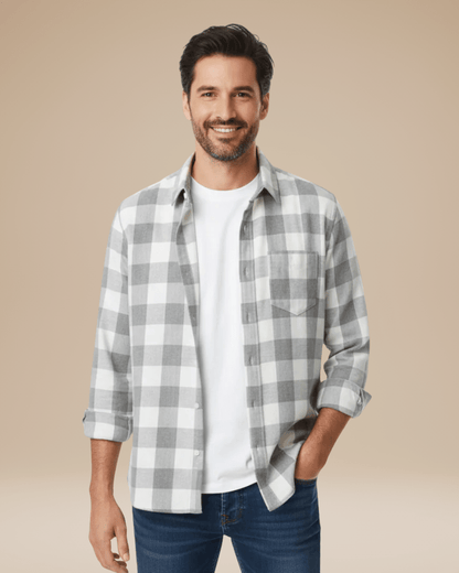 Camicia Uomo a Quadri Versatile Moderna Stile Casual Raffinato