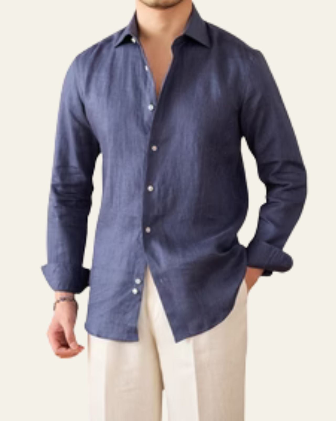 Camicia Uomo in Lino Taglio Costiero Fluida Estiva